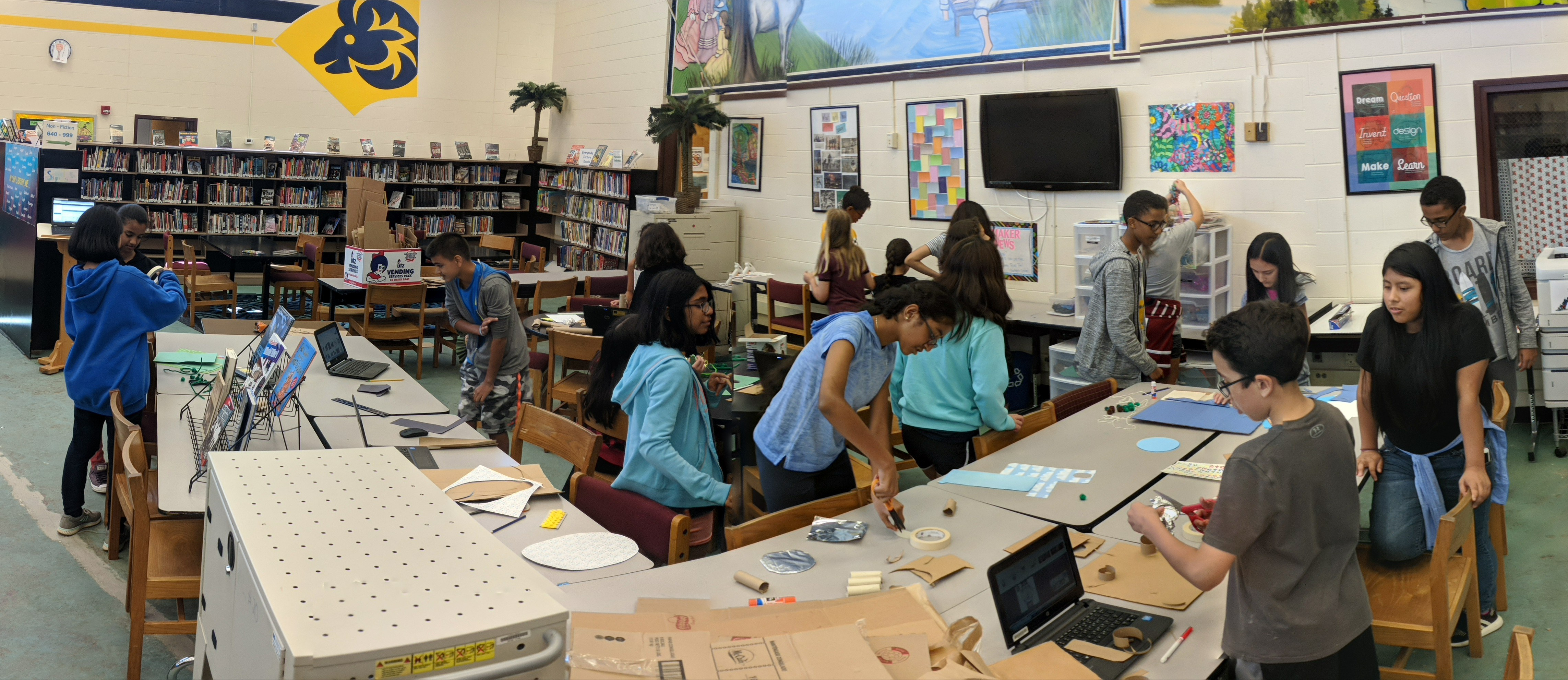 Students at work in our makerspace.